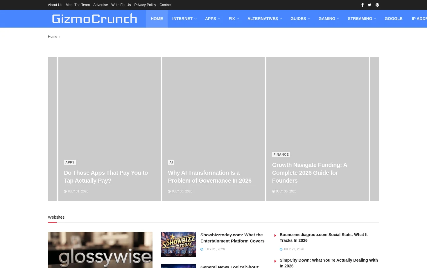 GizmoCrunch.com 页面快照